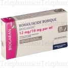 BIOGARAN Borax/acide borique 12mg / 18mg par ml Boîte de 20 récipients unidoses