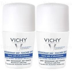 VICHY Déodorant Roll'on 24h hypoallergénique toucher sec