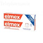 ELMEX Dentifrice protection caries Lot de 2 tubes de 125ml