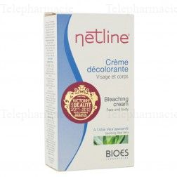 NETLINE Crème décolorante peau sensible: crème décolorante tube 40ml + crème activatrice à reconstituer tube 20ml