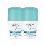 VICHY Déodorant traitement anti-transpirant 48h anti-traces blanches & jaunes Lot de 2 roll'ons x 50ml